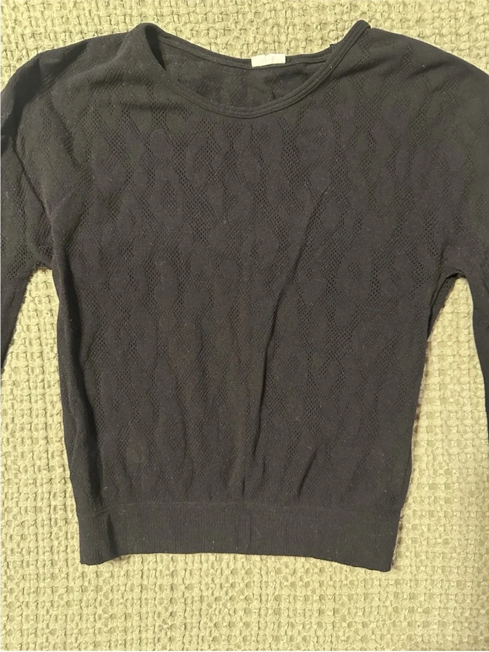 Fabletics Black 2pc Seamless Mesh Animal Print Top & Skinny Leggings XS